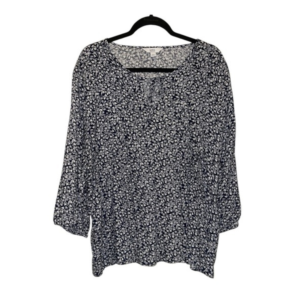 Croft & Barrow Black & White Floral Blouse